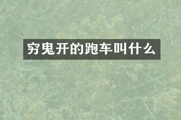穷鬼开的跑车叫什么