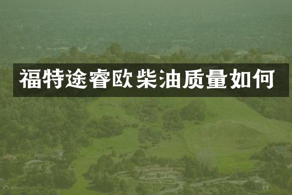福特途睿欧柴油质量如何