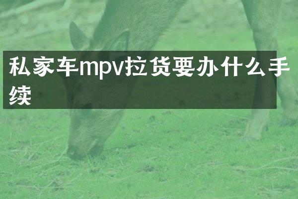 私家车mpv拉货要办什么手续