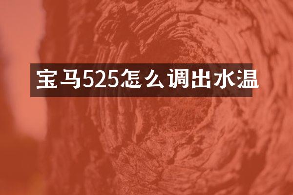 宝马525怎么调出水温