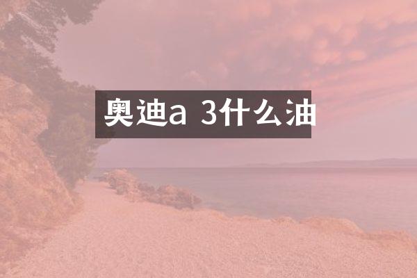 奥迪a 3什么油