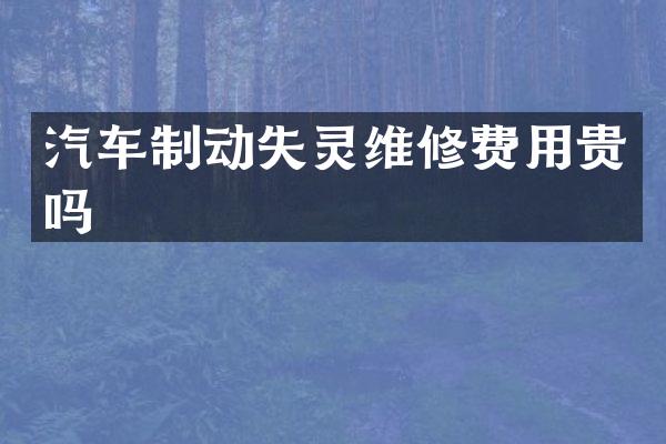 汽车制动失灵维修费用贵吗