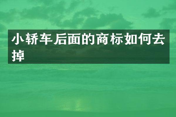 小轿车后面的商标如何去掉