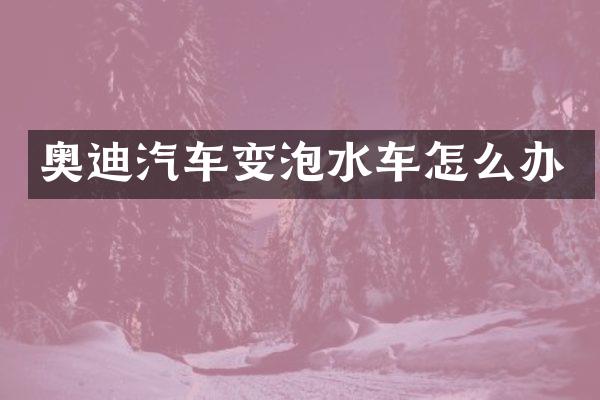 奥迪汽车变泡水车怎么办