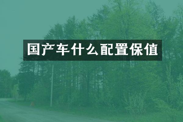 国产车什么配置保值