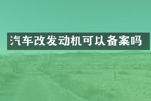 汽车改发动机可以备案吗