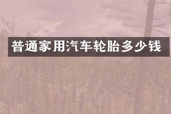 普通家用汽车轮胎多少钱