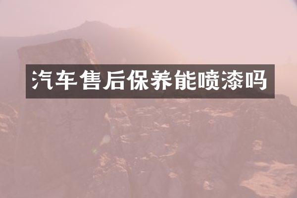 汽车售后保养能喷漆吗