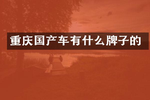 重庆国产车有什么牌子的