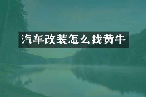 汽车改装怎么找黄牛