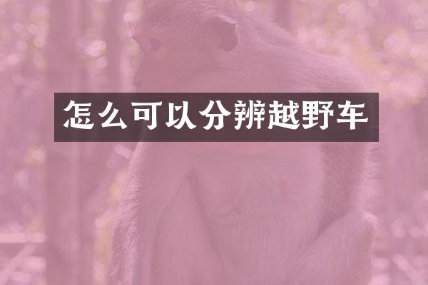怎么可以分辨越野车