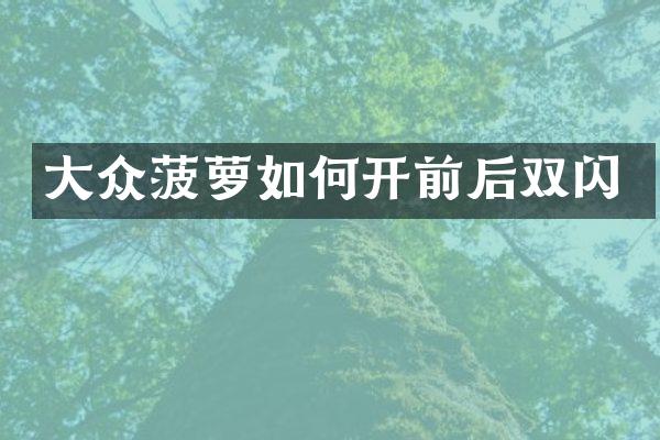 大众菠萝如何开前后双闪