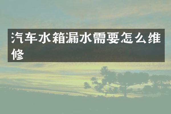 汽车水箱漏水需要怎么维修