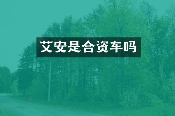 艾安是合资车吗