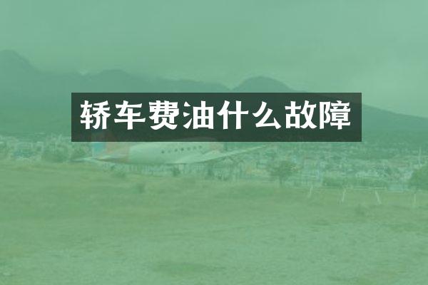 轿车费油什么故障