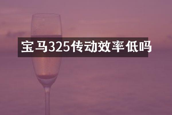 宝马325传动效率低吗