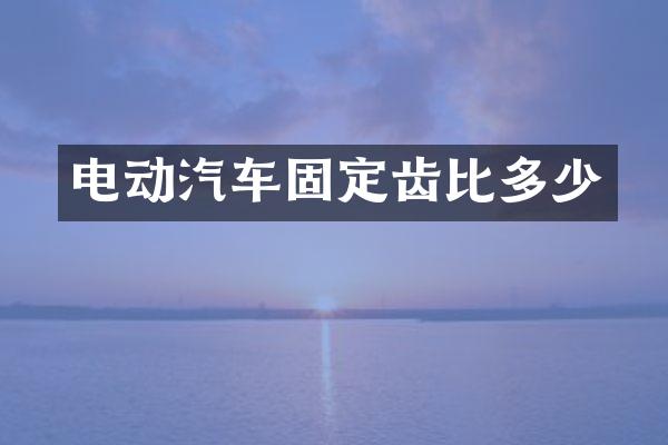 电动汽车固定齿比多少