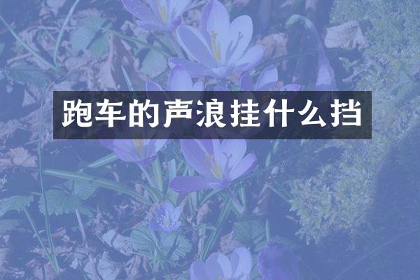 跑车的声浪挂什么挡