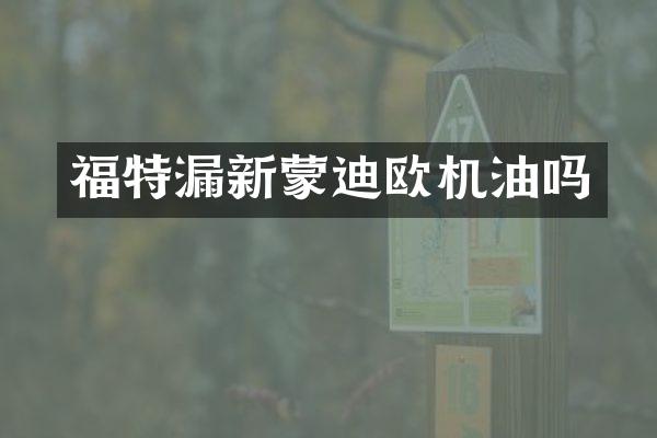 福特漏新蒙迪欧机油吗