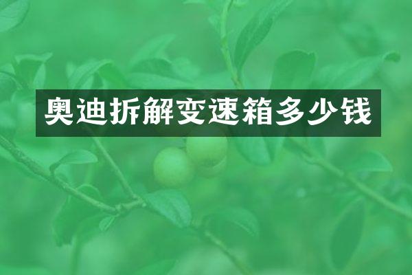 奥迪拆解变速箱多少钱