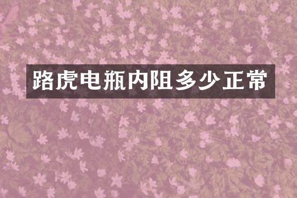 路虎电瓶内阻多少正常