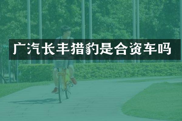 广汽长丰猎豹是合资车吗