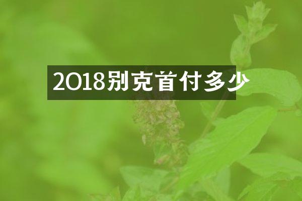 2O18别克首付多少