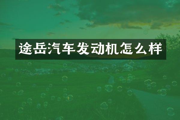 途岳汽车发动机怎么样