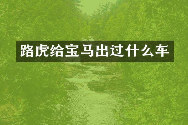 路虎给宝马出过什么车
