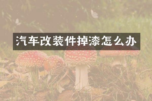 汽车改装件掉漆怎么办