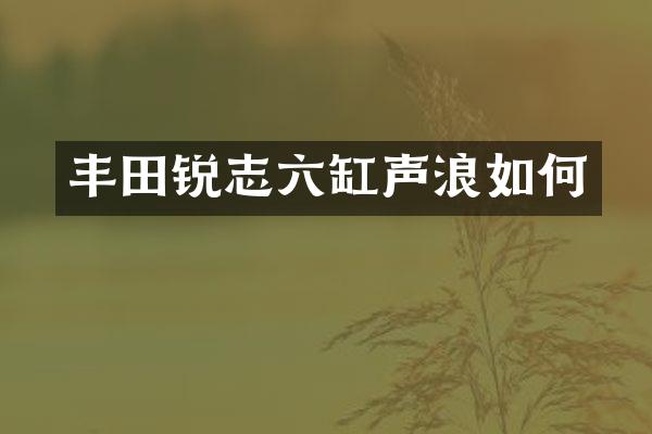 丰田锐志六缸声浪如何