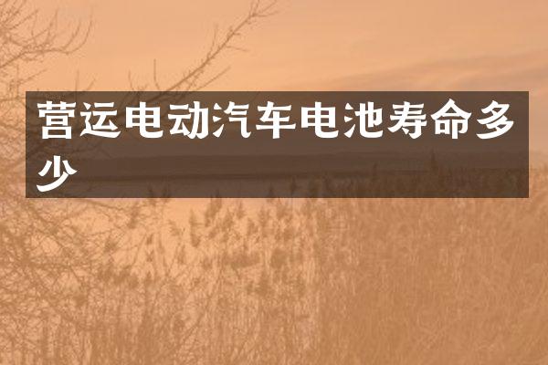 营运电动汽车电池寿命多少