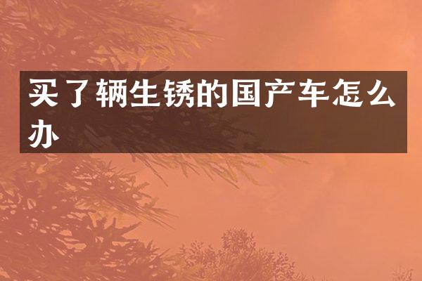 买了辆生锈的国产车怎么办