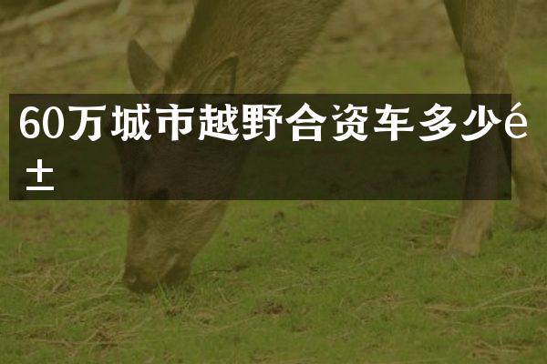 60万城市越野合资车多少钱