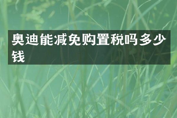 奥迪能减免购置税吗多少钱