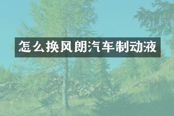 怎么换风朗汽车制动液