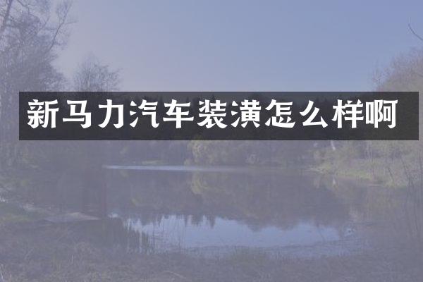 新马力汽车装潢怎么样啊