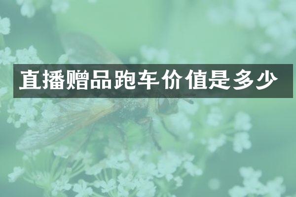 直播赠品跑车价值是多少