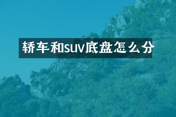 轿车和suv底盘怎么分