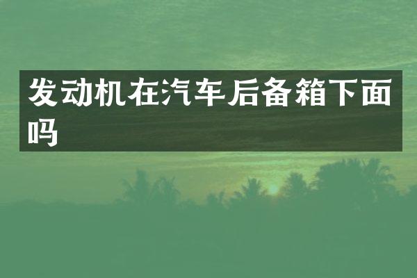 发动机在汽车后备箱下面吗