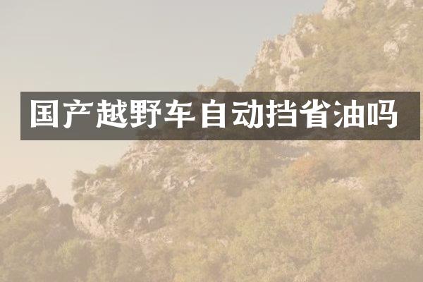 国产越野车自动挡省油吗
