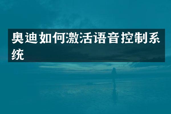 奥迪如何激活语音控制系统