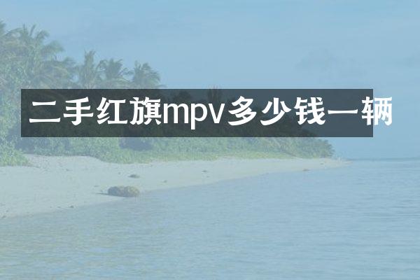 二手红旗mpv多少钱一辆