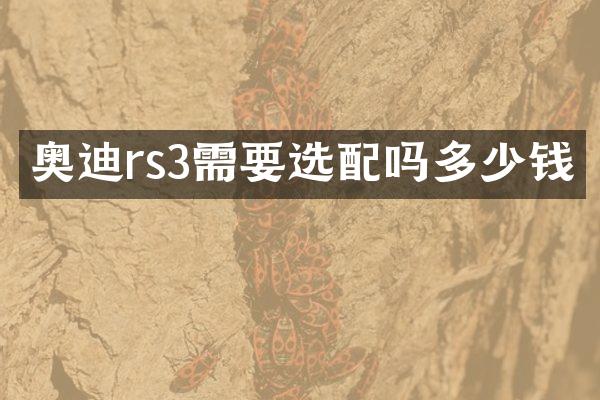 奥迪rs3需要选配吗多少钱