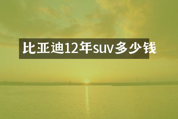 比亚迪12年suv多少钱