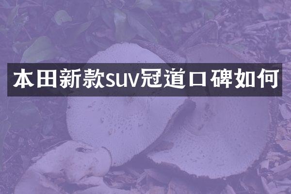 本田新款suv冠道口碑如何
