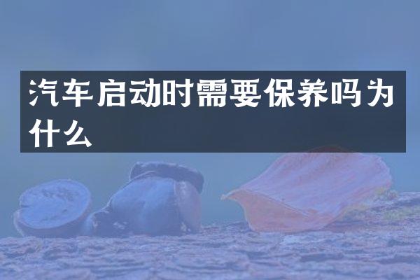 汽车启动时需要保养吗为什么