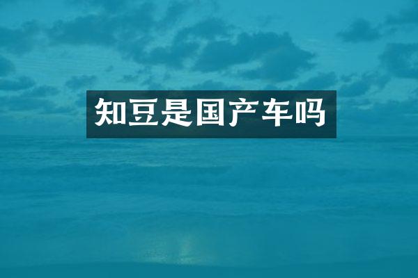 知豆是国产车吗