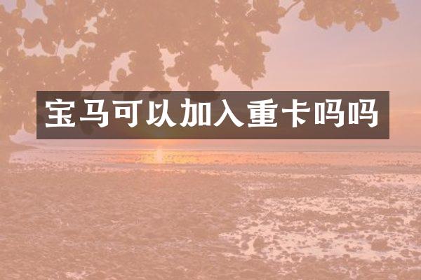 宝马可以加入重卡吗吗