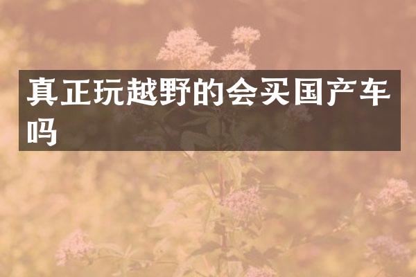 真正玩越野的会买国产车吗